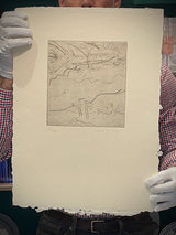 Engraving on Handmade Paper 'Untitled' - Marshal