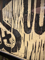 Xilografía Numerada y Firmada 'Montjuic - Serie Crema' Negro - Victor Mira