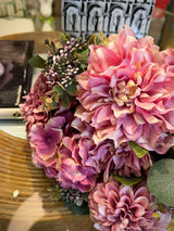 Decorative Bouquet 'Posy' - Ostrich Chrysanthemum, Dahlia, Hydrangea
