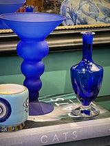 Jarrón de Cristal Azul 'Doris' - Vintage