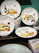 Set de 4 Platos de Postre de Porcelana 'Les Fromages'