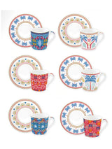 Juego de 6 Tazas y Platos de Café 'Tropical Groovy'