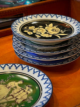 Juego de 6 Platitos de Porcelana 'French Toile' - Vintage