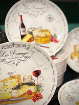 Set de 4 Platos de Postre de Porcelana 'Les Fromages'