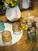 Portavela Tealight de Cristal 'Brisa' - Champán