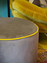 Pouf Redondo 'Countra' - Gris y Limón