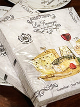 Pack de 20 Servilletas de Papel 'Les Fromages' - 33x33 cm