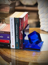 'Déco' Glass Bookend - Cobalt Blue