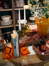 Pieza Sujeta Libros de Cristal 'Déco' - Naranja