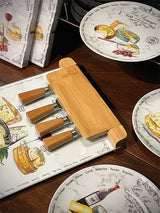 Set de 4 Platos de Postre de Porcelana 'Les Fromages'