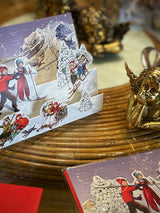 Tarjeta de Navidad y Adviento 'Paisajes de Invierno' - Esquiadores