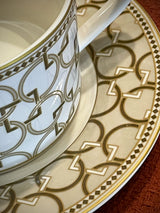 Taza de Té de Porcelana con Plato 'Decó' - 220 m