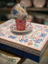 Juego de 6 Tazas y Platos de Café 'Tropical Groovy'