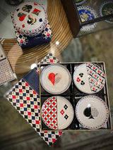 Juego de 4 Pequeños Platos de Porcelana 'Casino'
