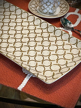 Bandeja de Porcelana Rectangular 'Decó' - 35x15 cm