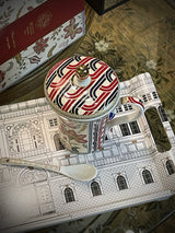 Taza para Infusiones con Tapa y Cuchara 'Glamour' - Paisley Beige - 320 ml