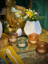 Portavela Tealight de Cristal 'Brisa' - Champán