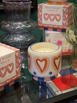 Vela A Dopo 'Rosewood Vanilla' - Diseño Corazones 8oz