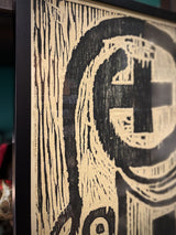 Xilografía Numerada y Firmada 'Montjuic - Serie Crema' Negro - Victor Mira