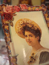 German Chromolithograph Sheet 'Portrait of a Girl'