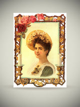German Chromolithograph Sheet 'Portrait of a Girl'