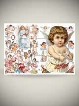 German Trading Card Sheet 'Collage of Angels'