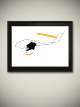 Lámina Decorativa 'Trazos Negros y Amarillos'