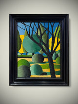 Oil on panel 'Pedralbes Gardens' 30 x 24 cm - Agustín Martínez Gil 'El Rubio'