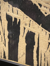 Xilografía Numerada y Firmada 'Montjuic - Serie Crema' Negro y Rojo - Victor Mira