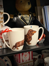 Taza de Porcelana ‘I Love Cats & Dogs' - Perro Teckel