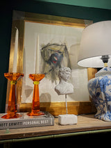 Pareja de Candelabros de Cristal 'Art Deco' - Naranja