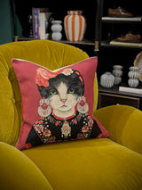 Funda de Cojín 'Gato Kahlo' - 45x45 cm