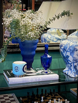 Jarrón de Cristal Azul 'Twist' - Vintage