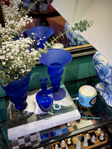 Jarrón de Cristal Azul 'Twist' - Vintage