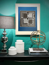 Serigrafía H.C. 'Azul, Blanco y Negro Geométrico' - Victor Vasarely