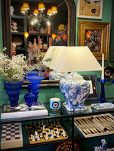 Jarrón de Cristal Azul 'Twist' - Vintage