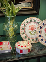 Round Porcelain Jewelry Box 'Flowery'