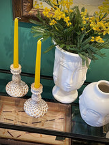 Candelabro Clásico 'Faccioluce' Blanco y Dorado - Mediano