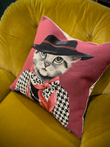 Funda de Cojín 'Chatnel II' con Gato - 45x45 cm