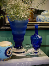 Jarrón de Cristal Azul 'Twist' - Vintage