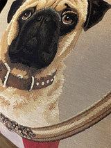 detalle-funda-cojin-jacquard-belga-dibujo-perro-carlino