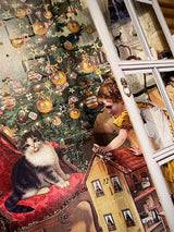 Tarjeta de Navidad y Adviento 'Ventana Nostálgica' - Blanca