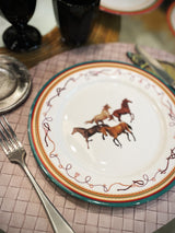Juego de 6 Platos Llanos de Porcelana 'Equestrian'
