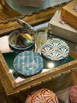 Espejo de Bolsillo Doble 'Art Deco' - Azul