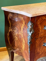 french-style-inlaid-and-brass-marble-top-commode