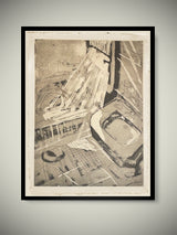 Engraving on Handmade Paper 'Untitled' - Marshal