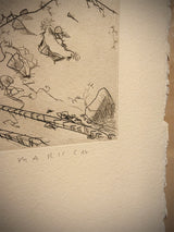 Engraving on Handmade Paper 'Untitled' - Marshal
