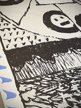 Aguafuerte Original 'Fenêtres - Bleu' - Pierre Alechinsky