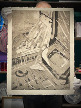 Engraving on Handmade Paper 'Untitled' - Marshal