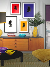 Láminas Decorativas de Arte 'Siluetas Color Chic'